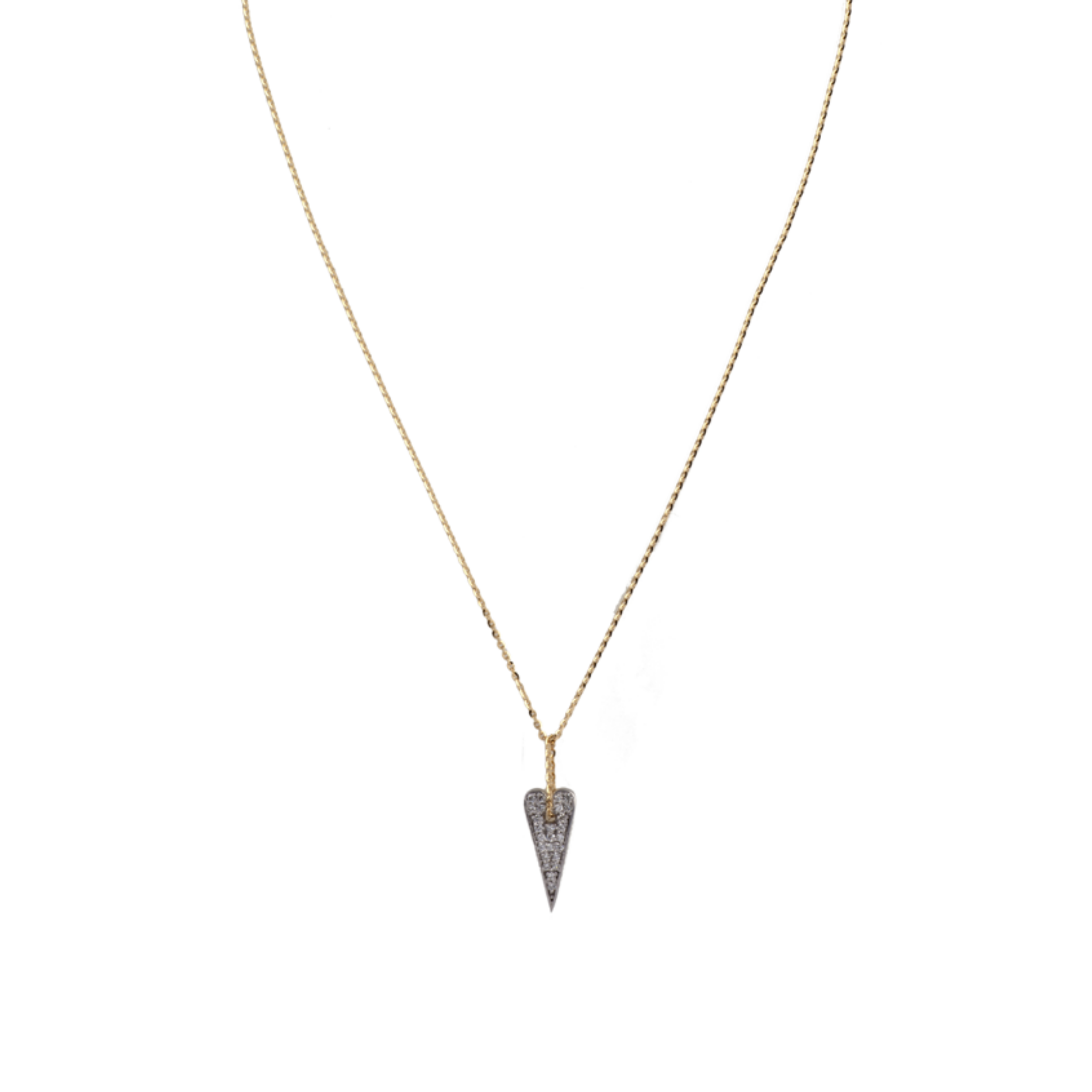 Shining Heart Necklace in Gold and Silver and Diamonds