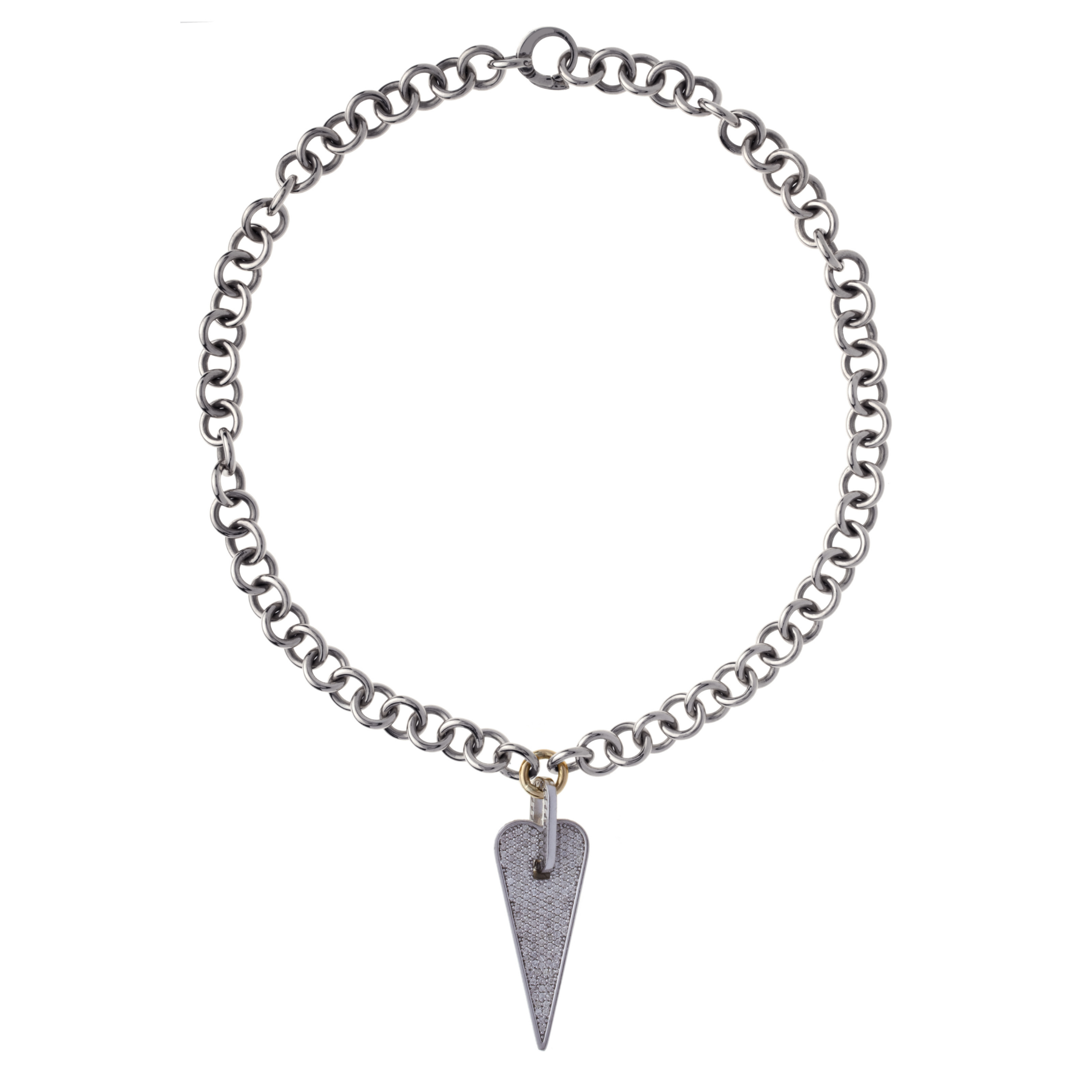 Collana Shining Heart in Argento e Diamanti Diamanti