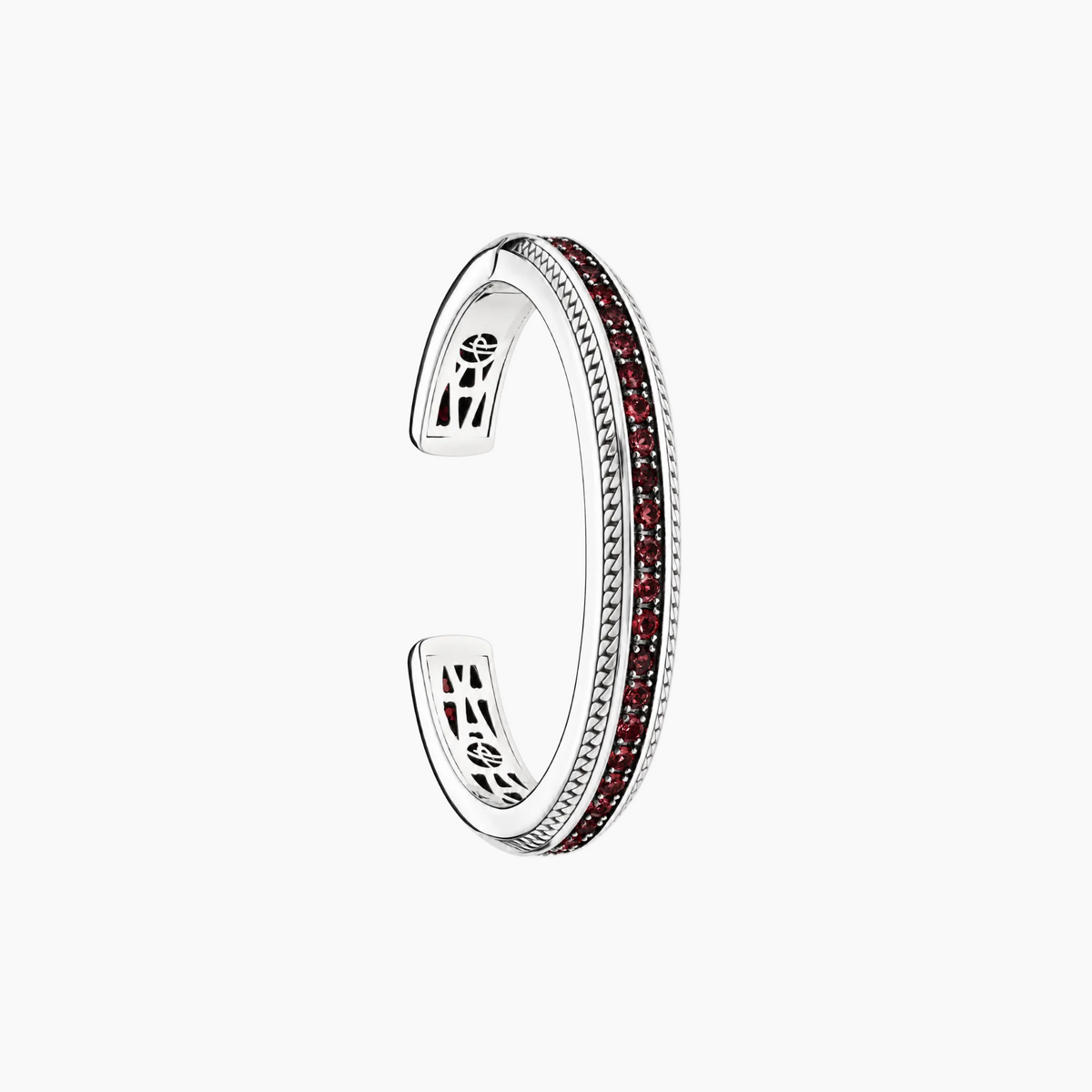 Resilience Plate Bracelet in Silver and Blue Diamonds