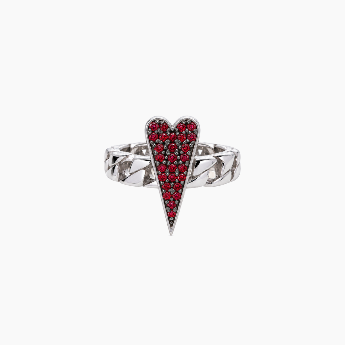 Anello Shining Heart fedina in Argento e pietre preziose