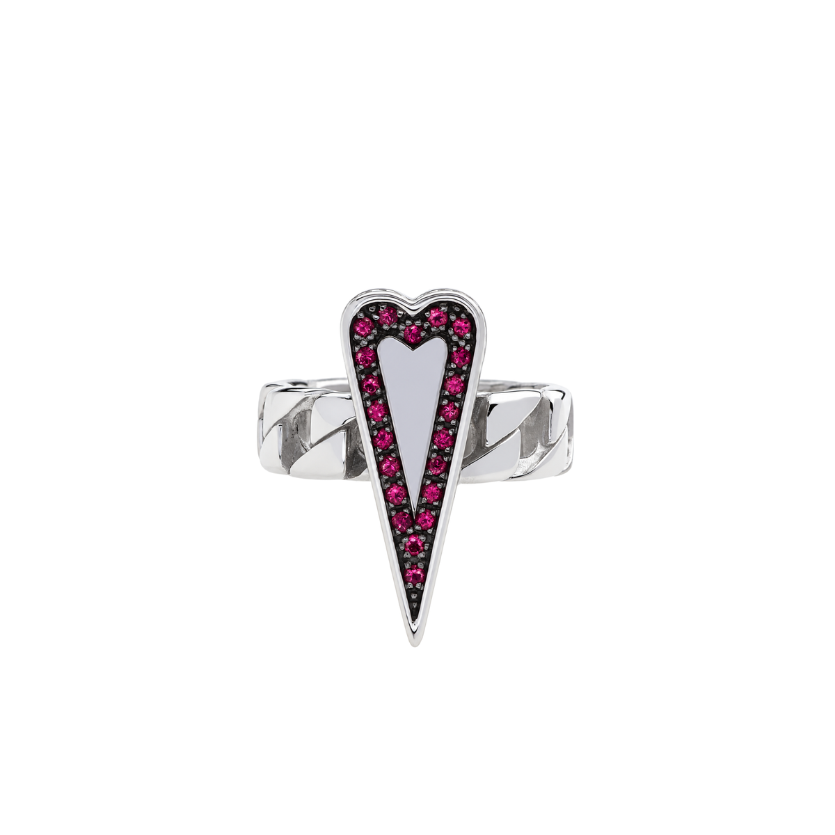 Anello Mystic Heart piccolo in Argento e Pietre Naturali