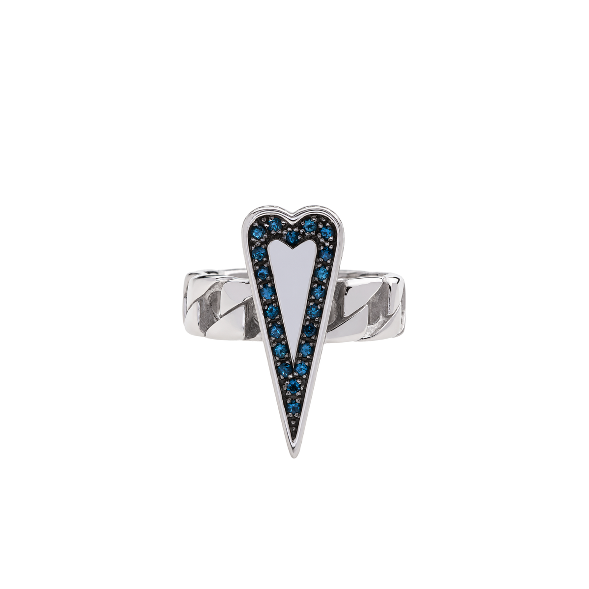 Anello Mystic Heart piccolo in Argento e Pietre Naturali