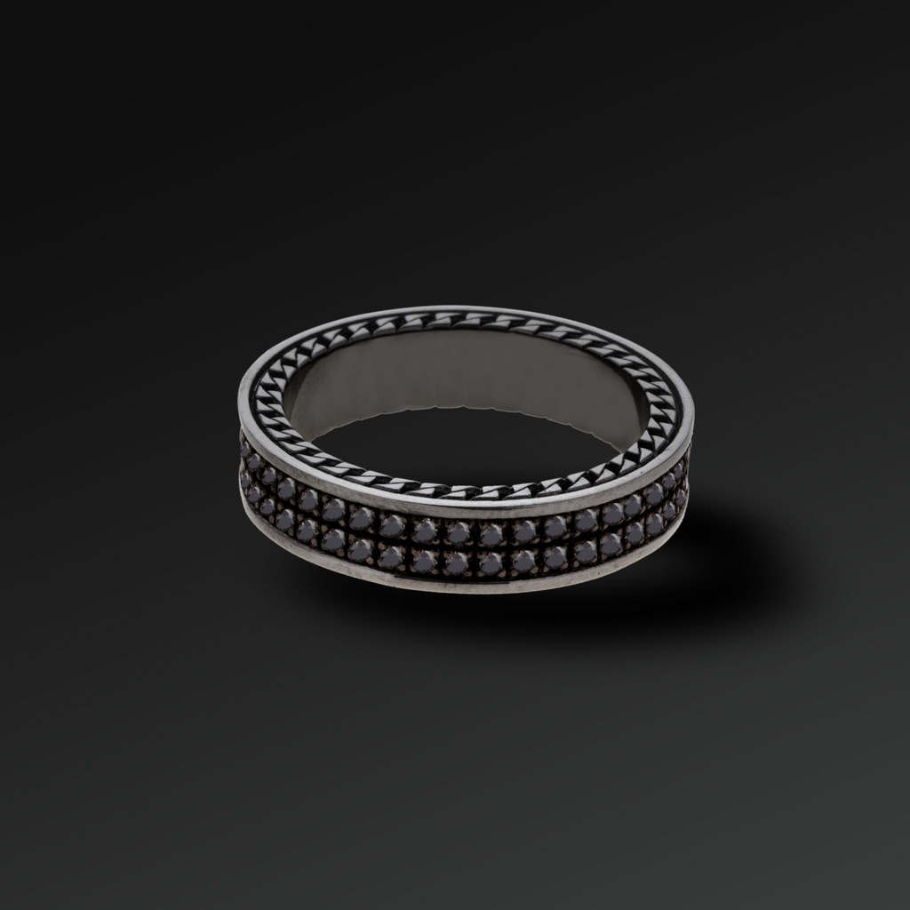 Eternity Ring in Silver and Champagne Diamonds