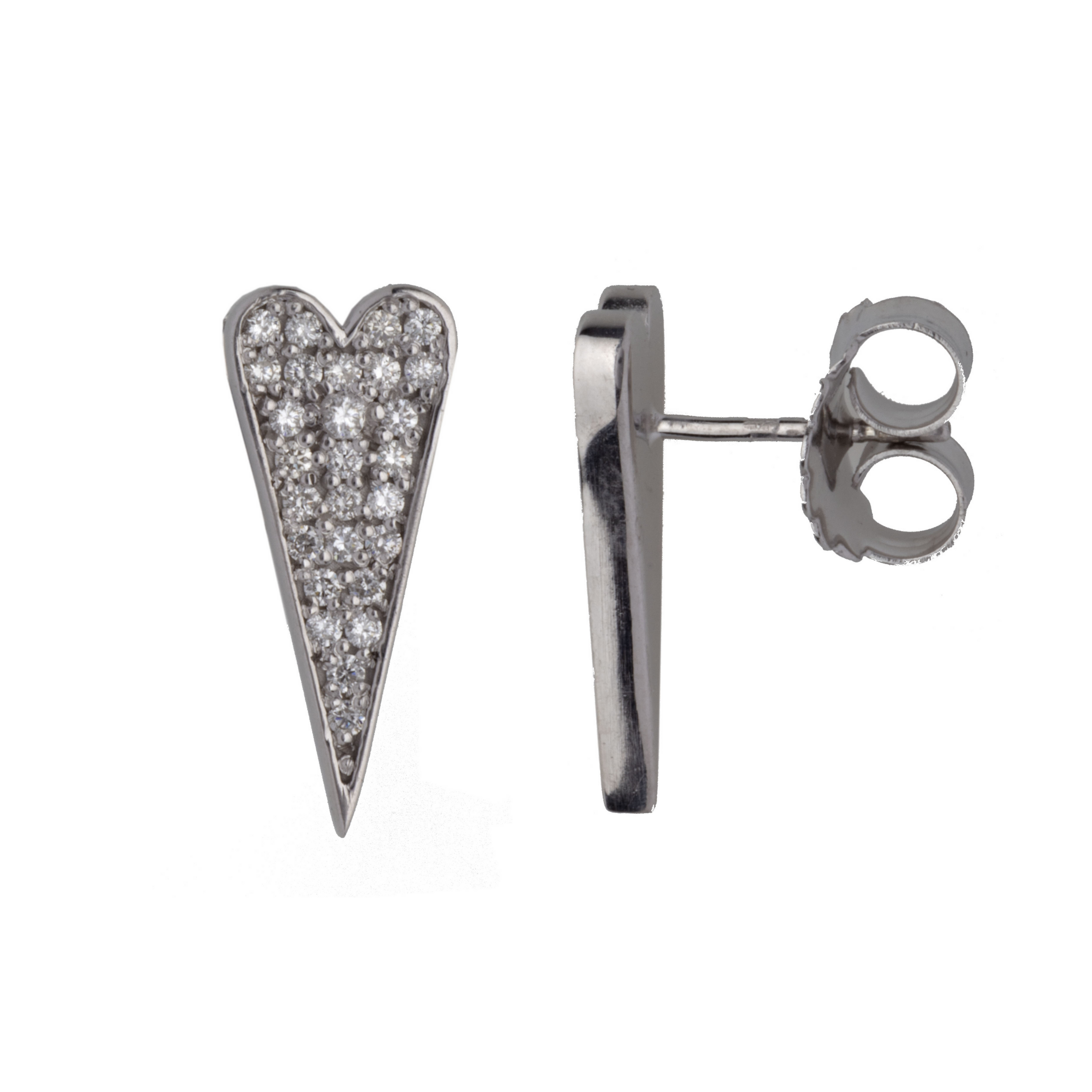 Orecchini Shining Heart Cuore in Argento e Diamanti