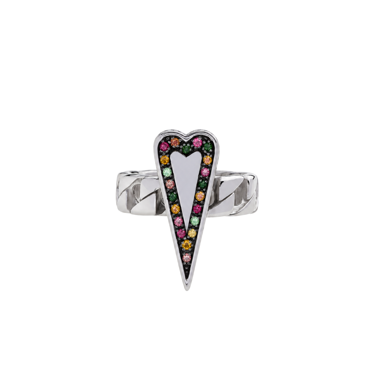 Anello Mystic Heart piccolo in Argento e Pietre Naturali