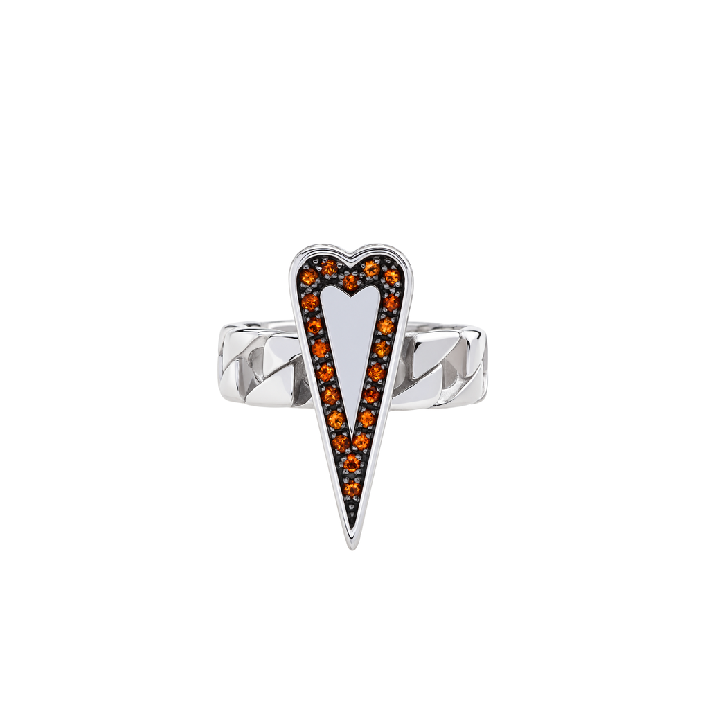 Anello Mystic Heart piccolo in Argento e Pietre Naturali