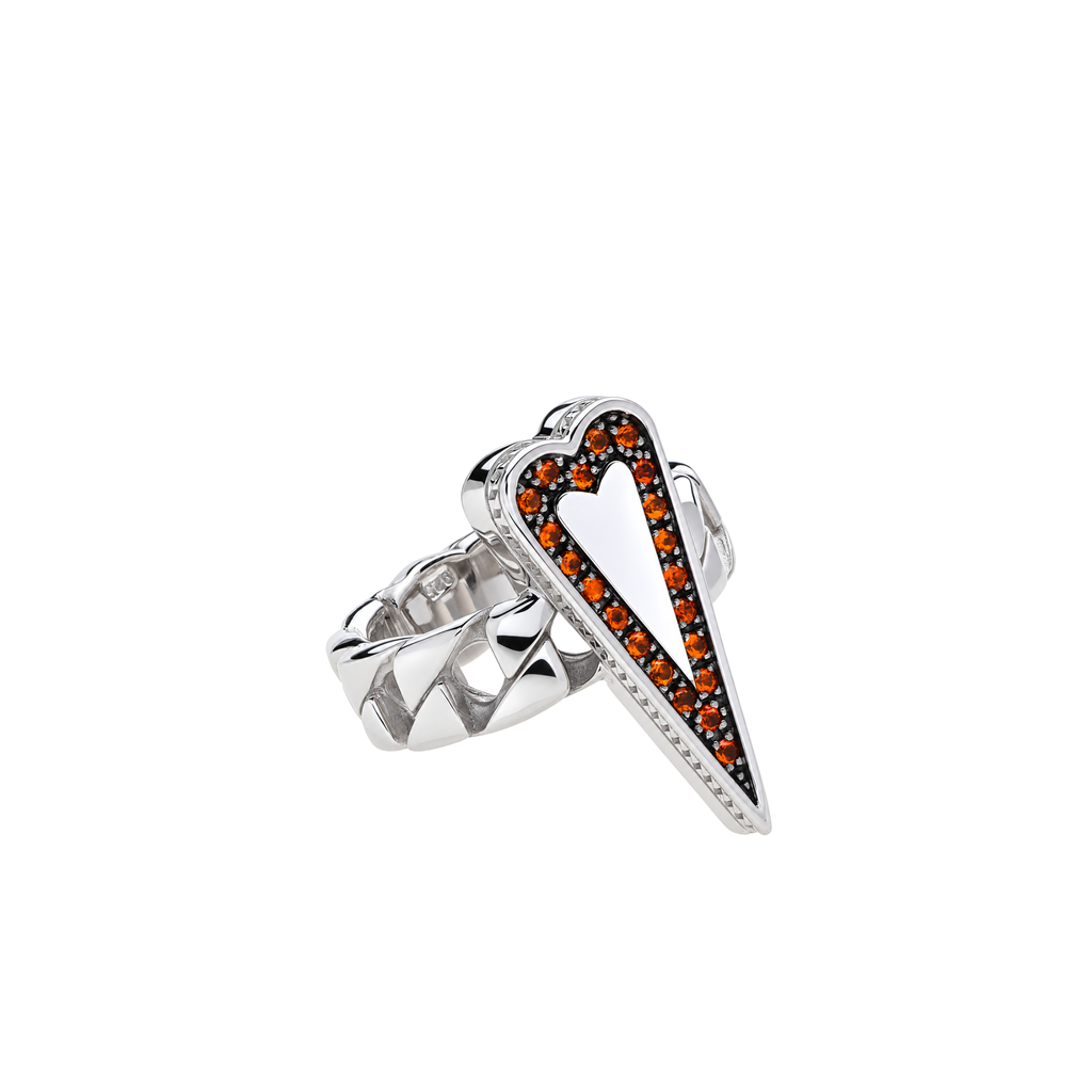Anello Mystic Heart piccolo in Argento e Pietre Naturali