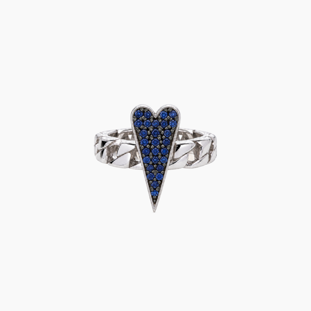 Shining Heart Ring in Silver and Diamonds