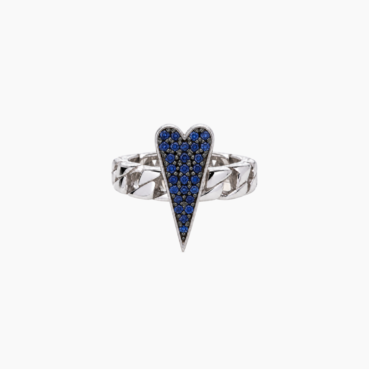 Anello Shining Heart fedina in Argento e pietre preziose