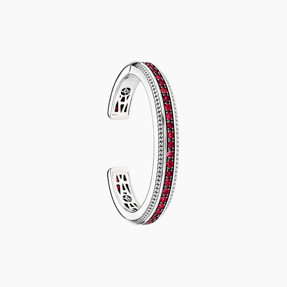 Resilience Plate Bracelet in Silver and Blue Diamonds