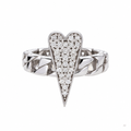 Anello Shining Heart fedina in Argento e pietre preziose