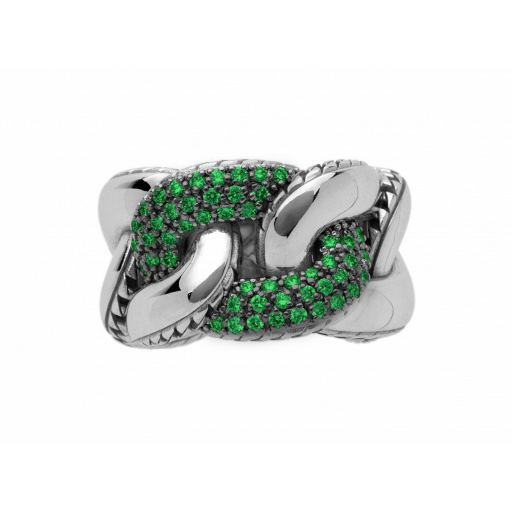 Glitter Ring in Silver and Rubies