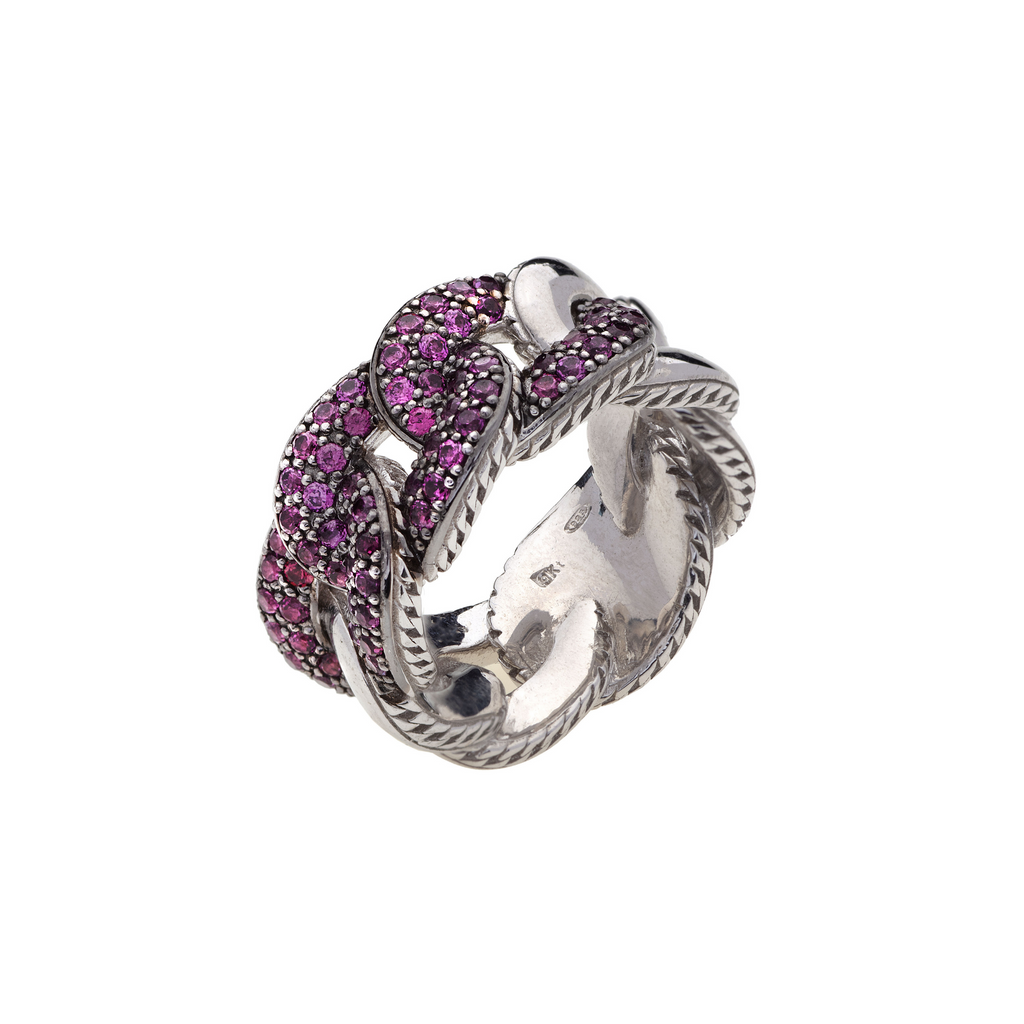 Anello Glitter piccolo in Argento e RubiniRubini