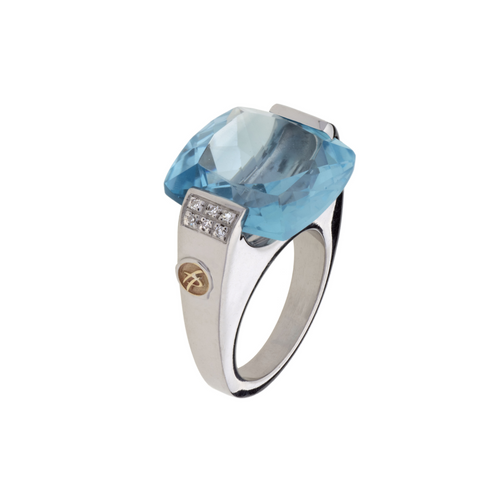 Anello Glitter Drops in Argento Diamanti e Pietra NaturaleAmetista