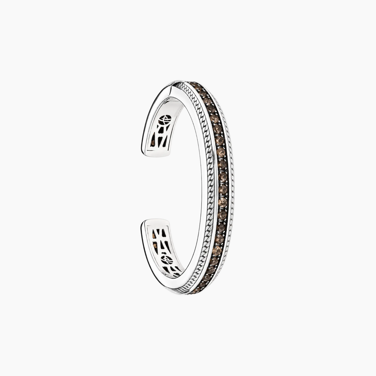 Resilience Plate Bracelet in Silver and Blue Diamonds