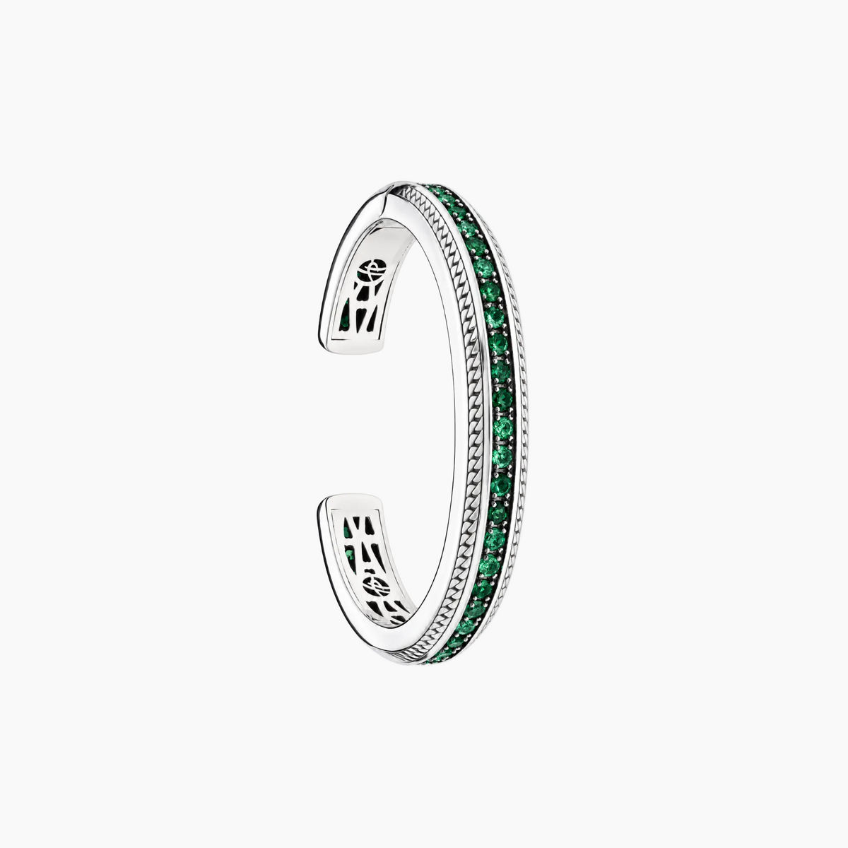Resilience Plate Bracelet in Silver and Blue Diamonds