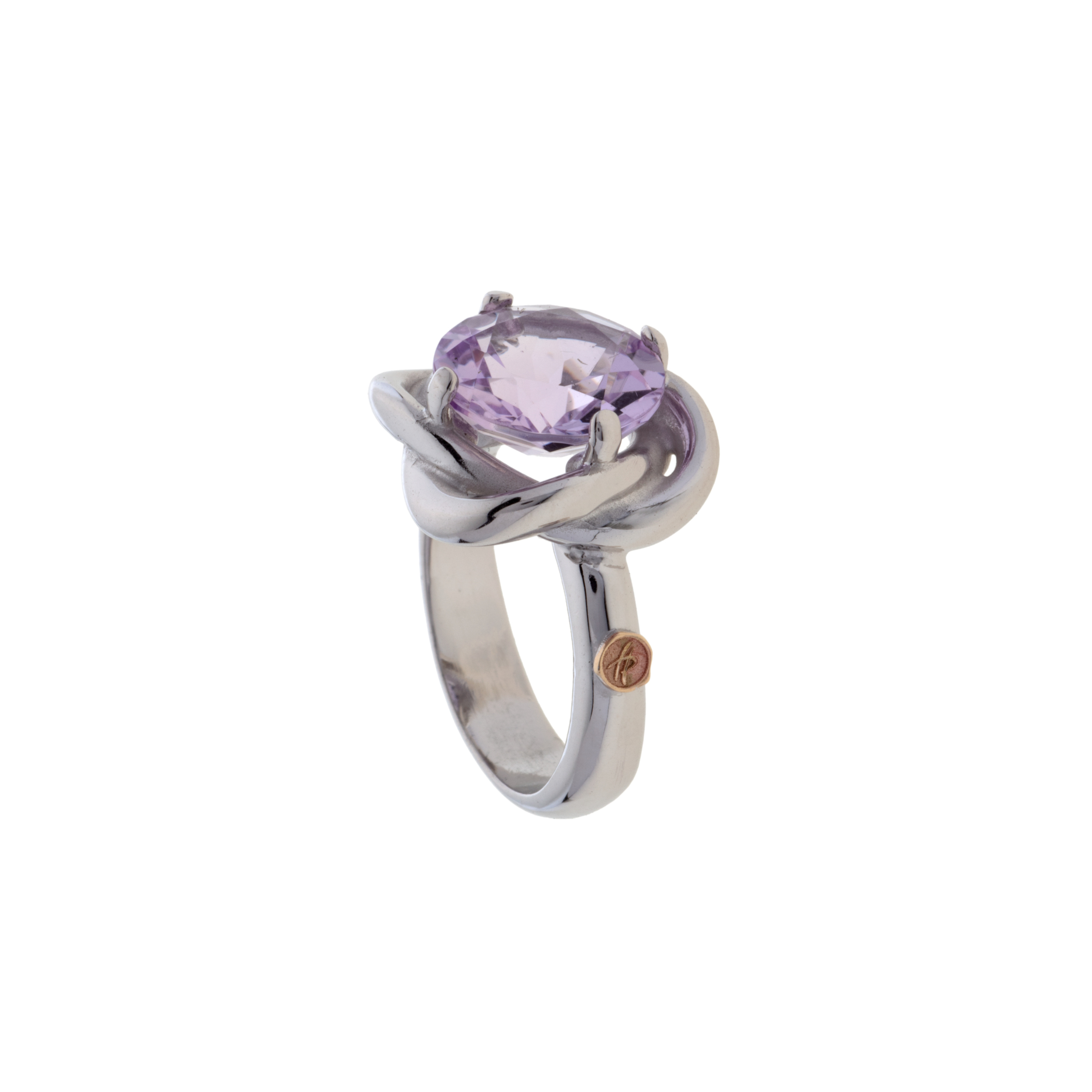 Anello Love Now piccolo in Argento e Pietra Naturale Quarzo Rosa