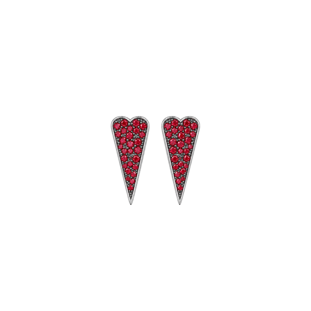 Orecchini Shining Heart Cuore in Argento e pietre preziose