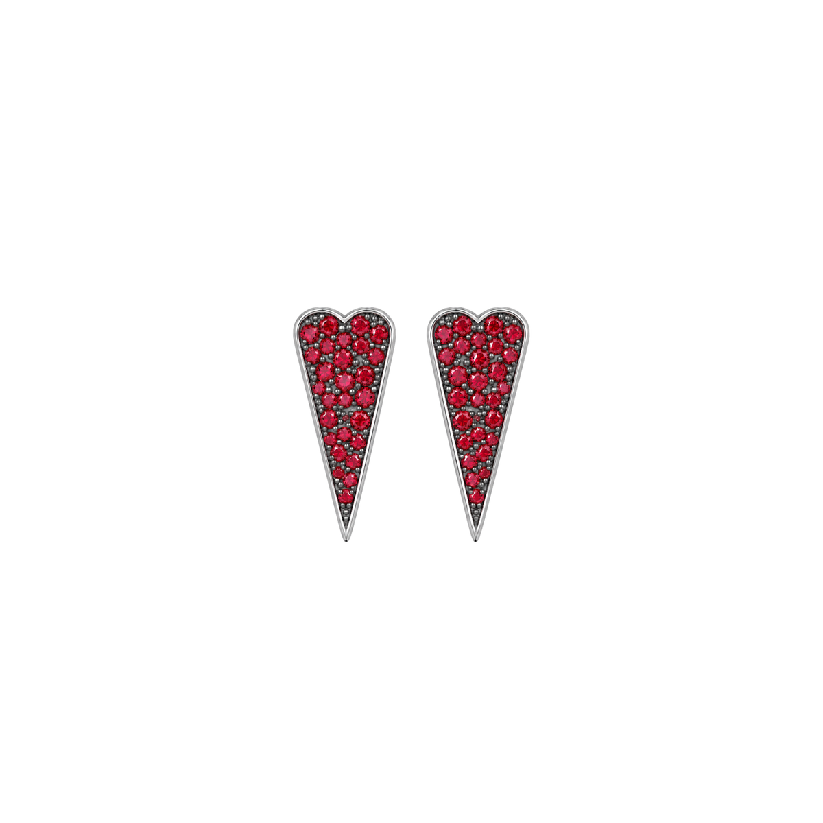 Orecchini Shining Heart Cuore in Argento e pietre preziose