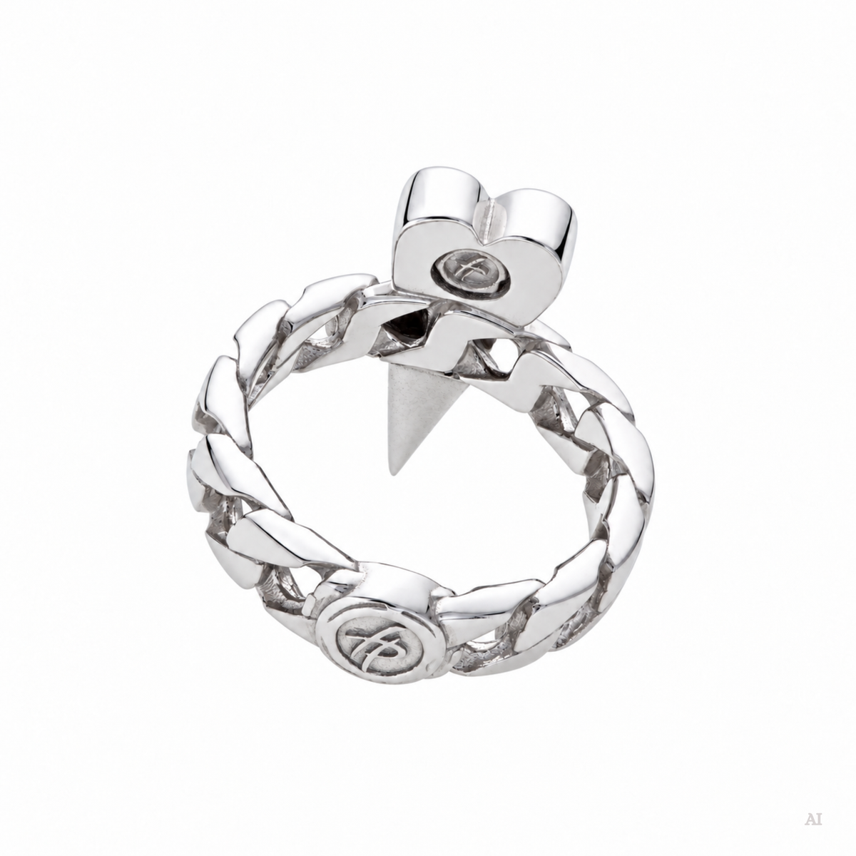 Anello Shining Heart fedina in Argento e pietre preziose