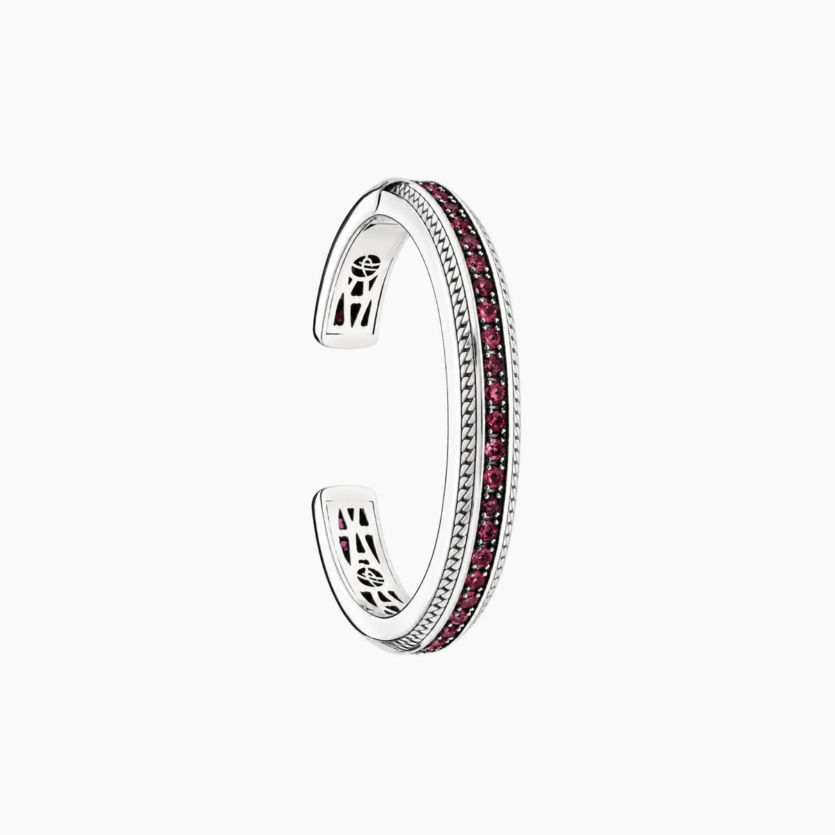 Resilience Plate Bracelet in Silver and Blue Diamonds