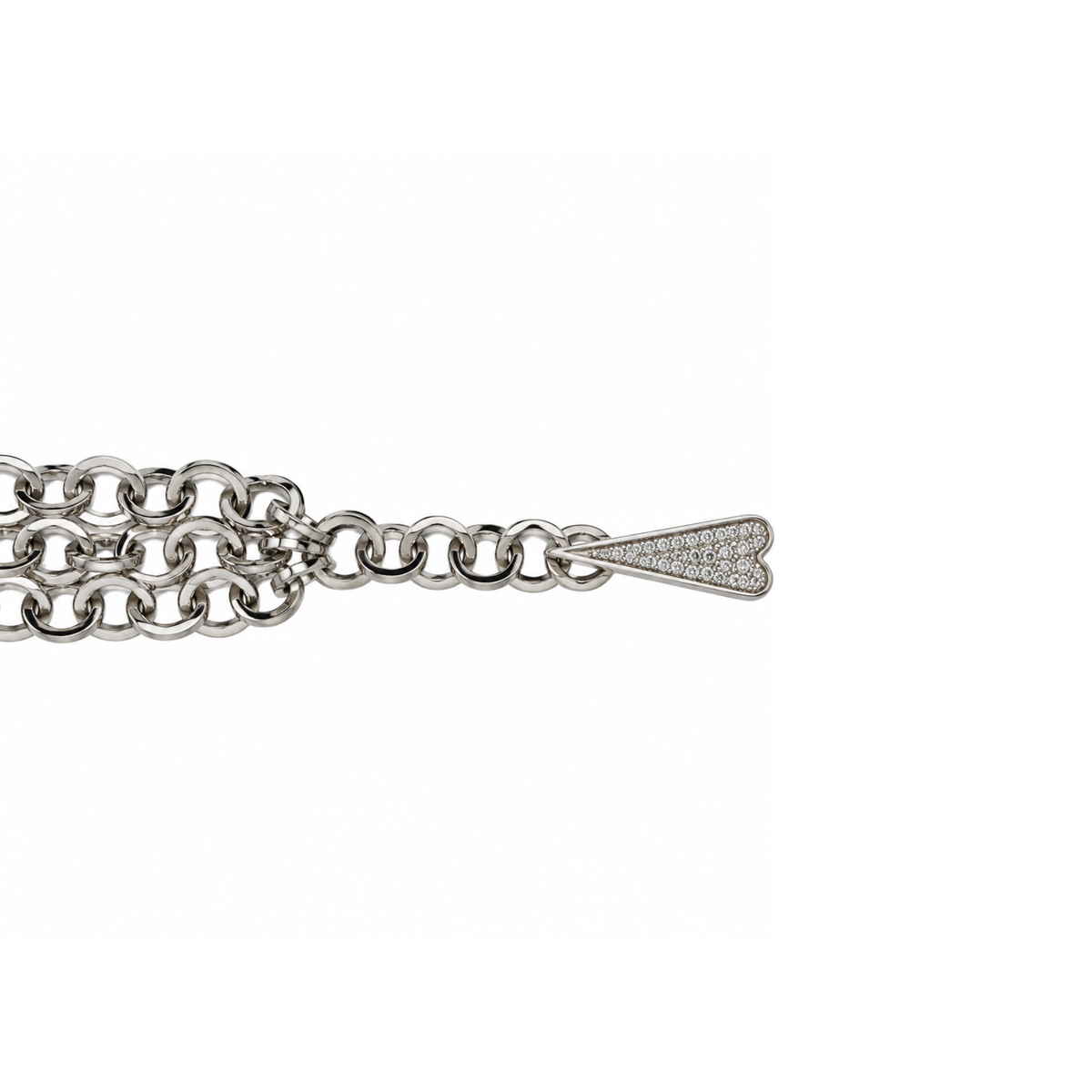 bracciale shining heart in argento e pietre preziose