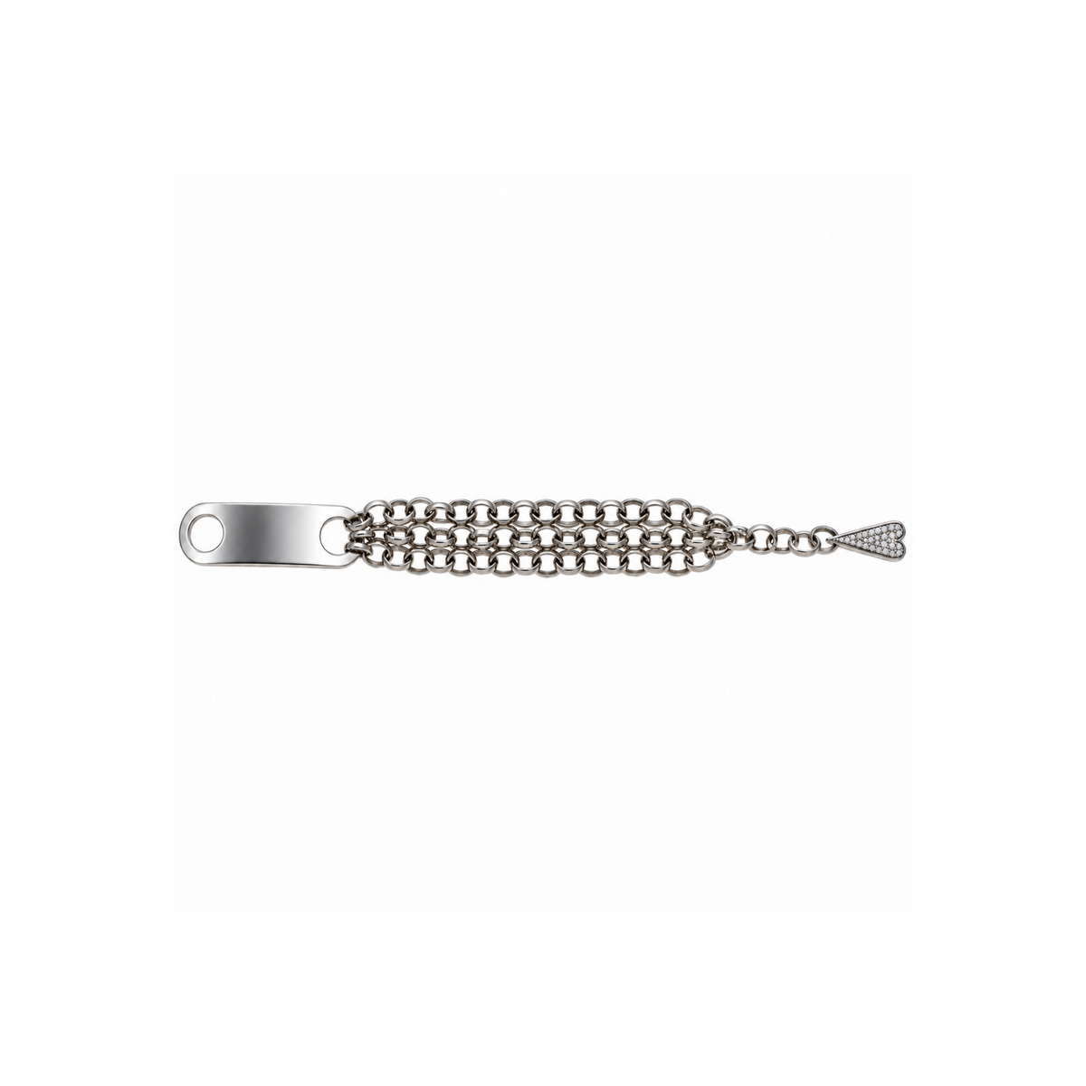 bracciale shining heart in argento e pietre preziose