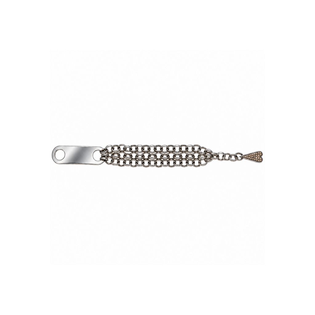 bracciale shining heart in argento e pietre preziose