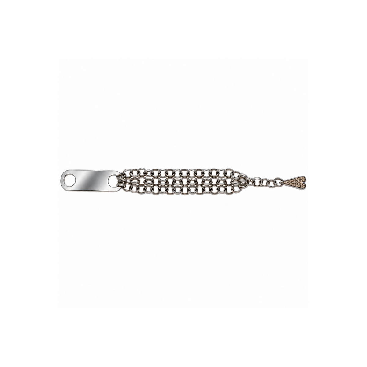 bracciale shining heart in argento e pietre preziose