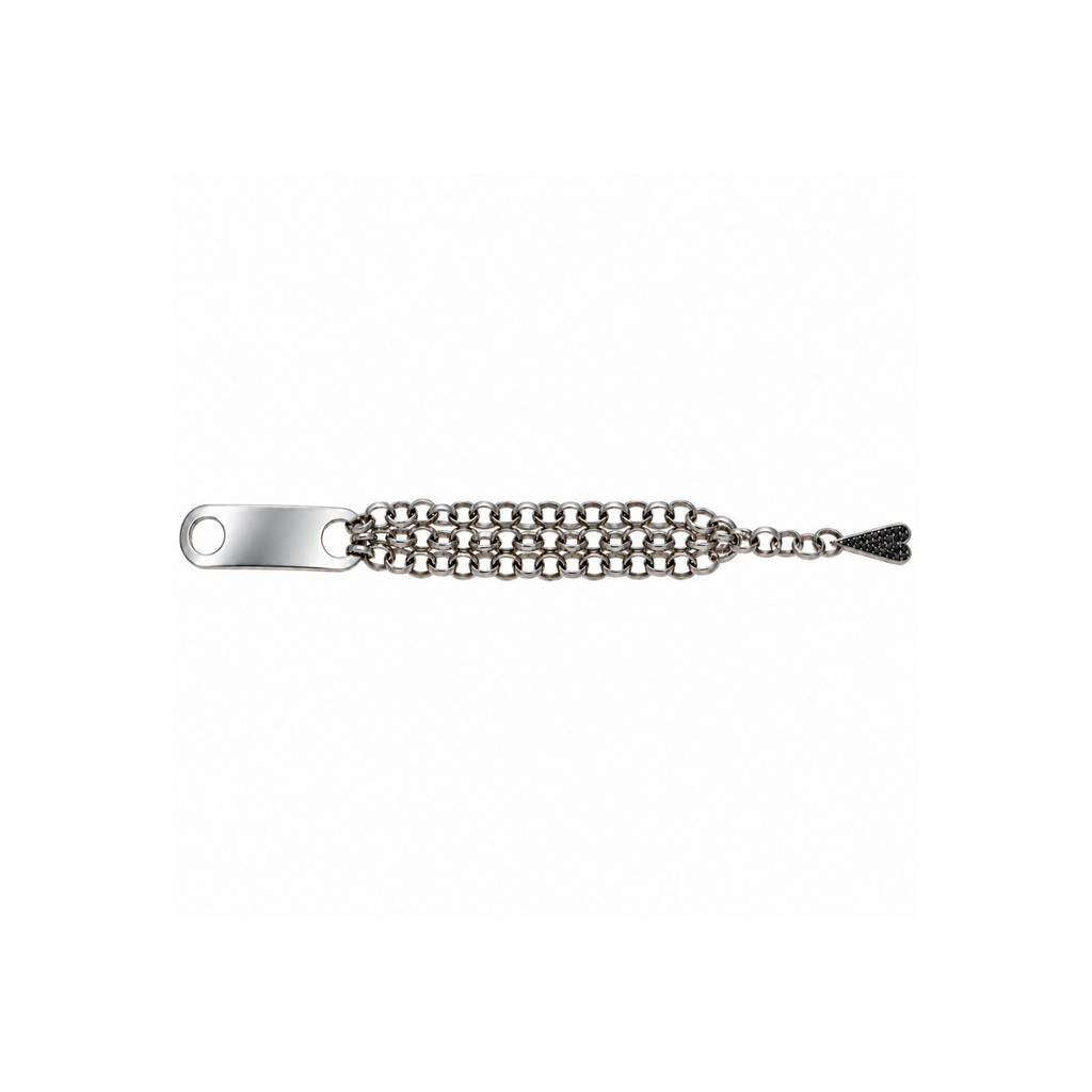 bracciale shining heart in argento e pietre preziose