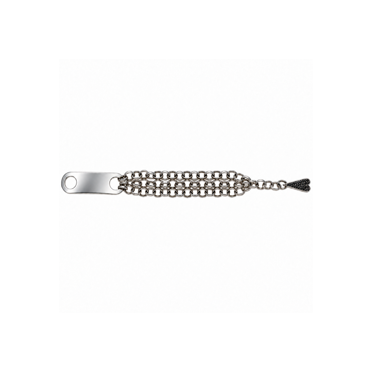bracciale shining heart in argento e pietre preziose