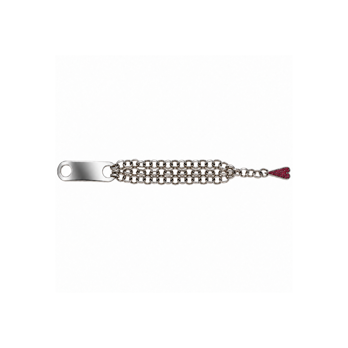 bracciale shining heart in argento e pietre preziose