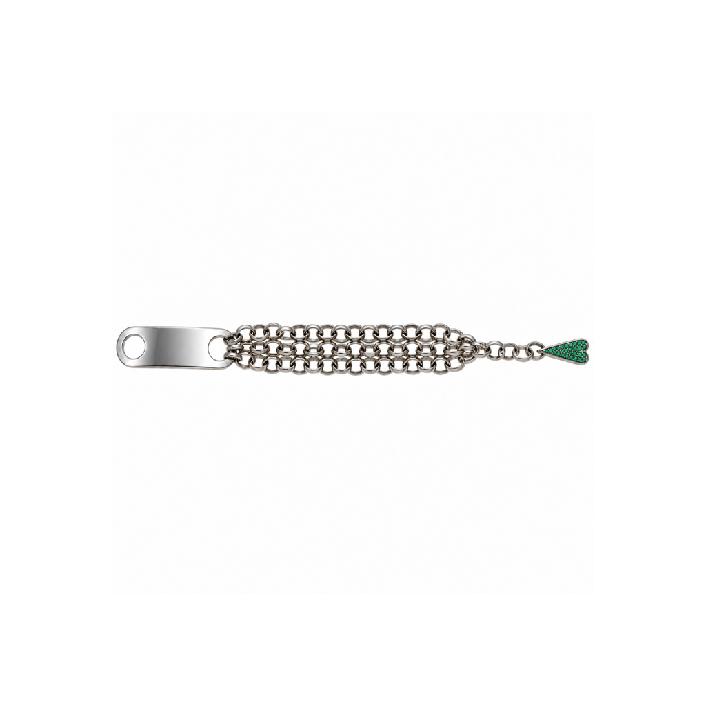 bracciale shining heart in argento e pietre preziose