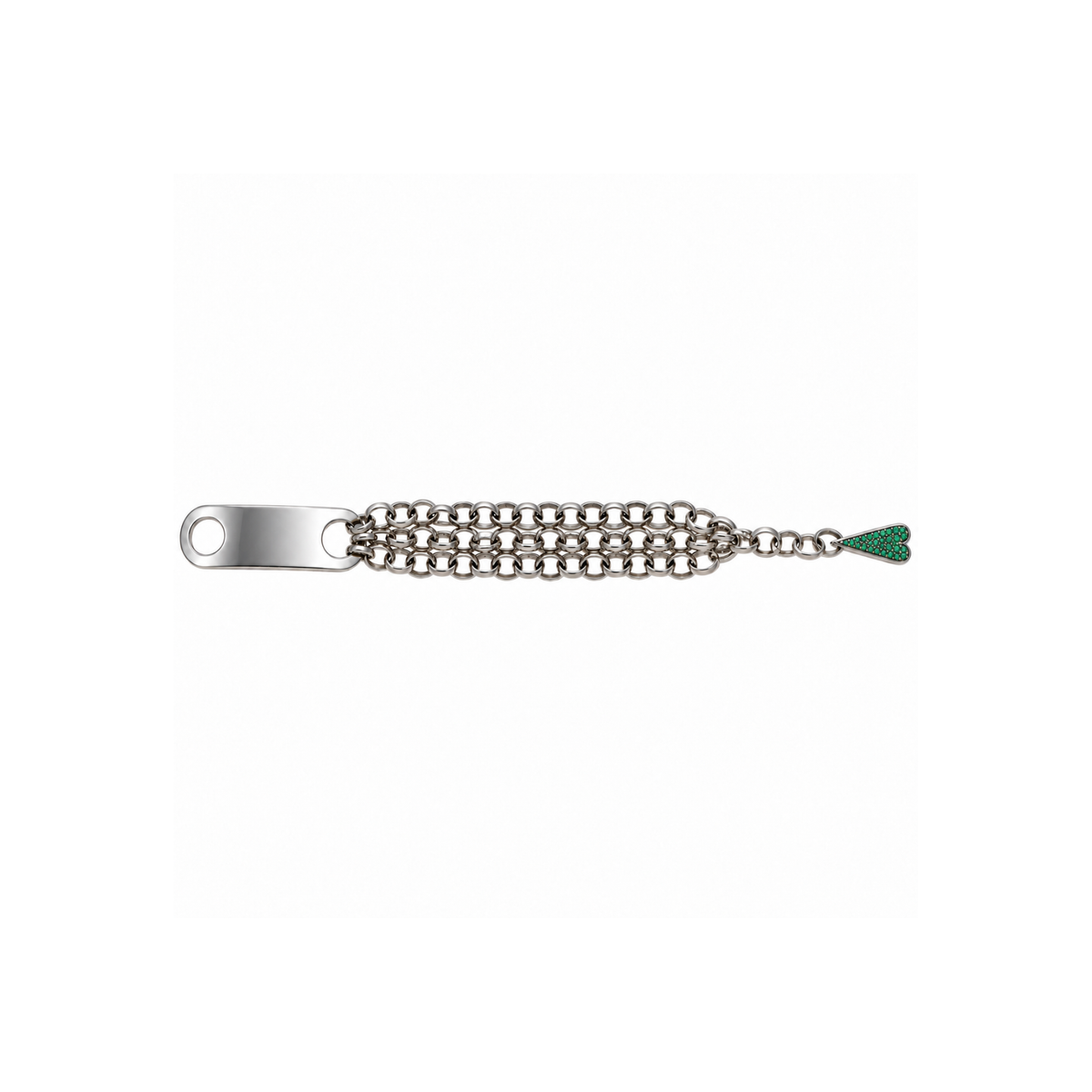 bracciale shining heart in argento e pietre preziose