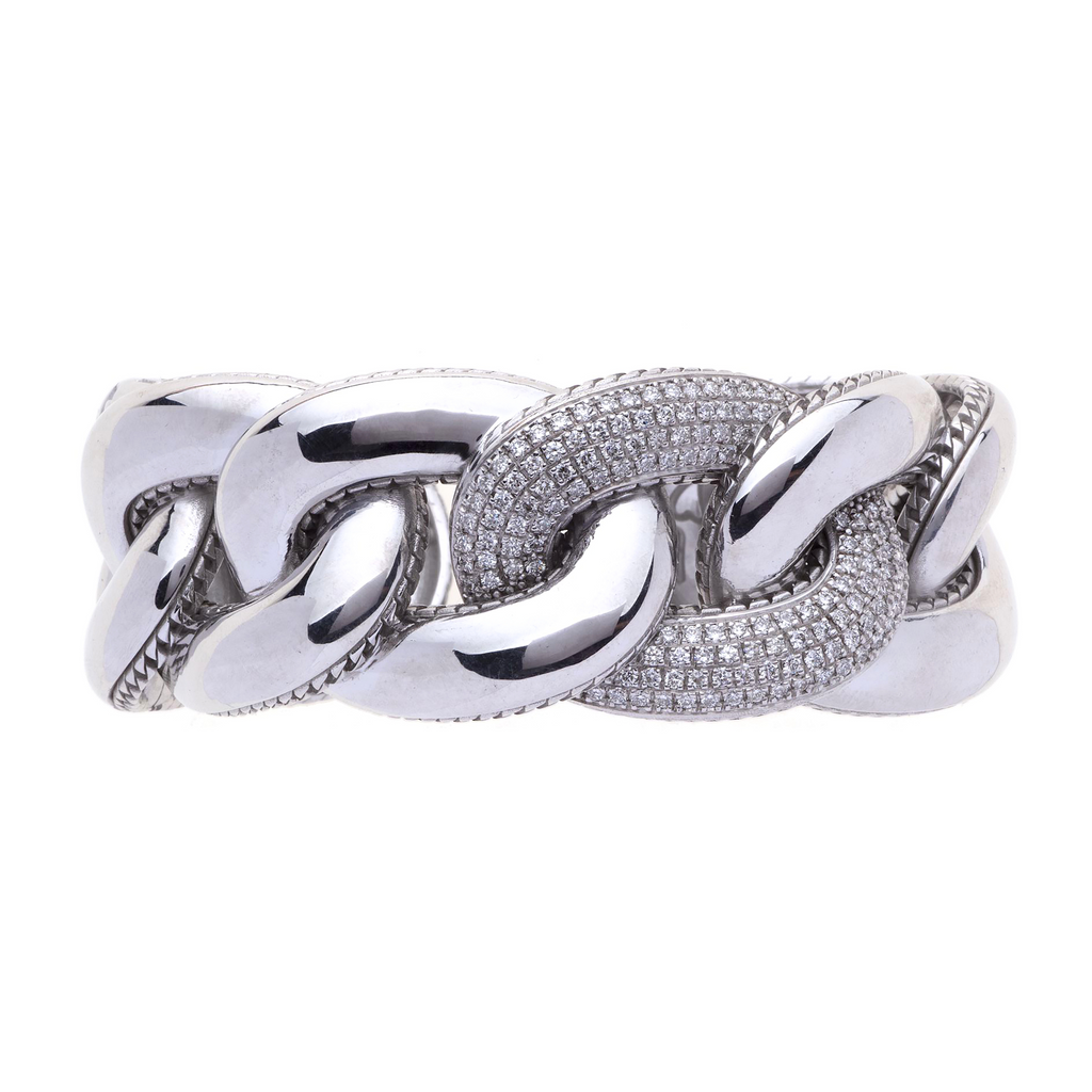 Bracciale Glitter in Argento e Diamanti 1 fascia