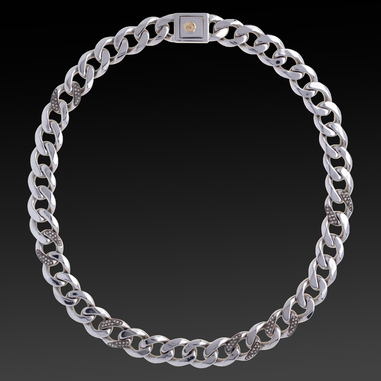 Strength Pavè Necklace in Silver and Emeralds