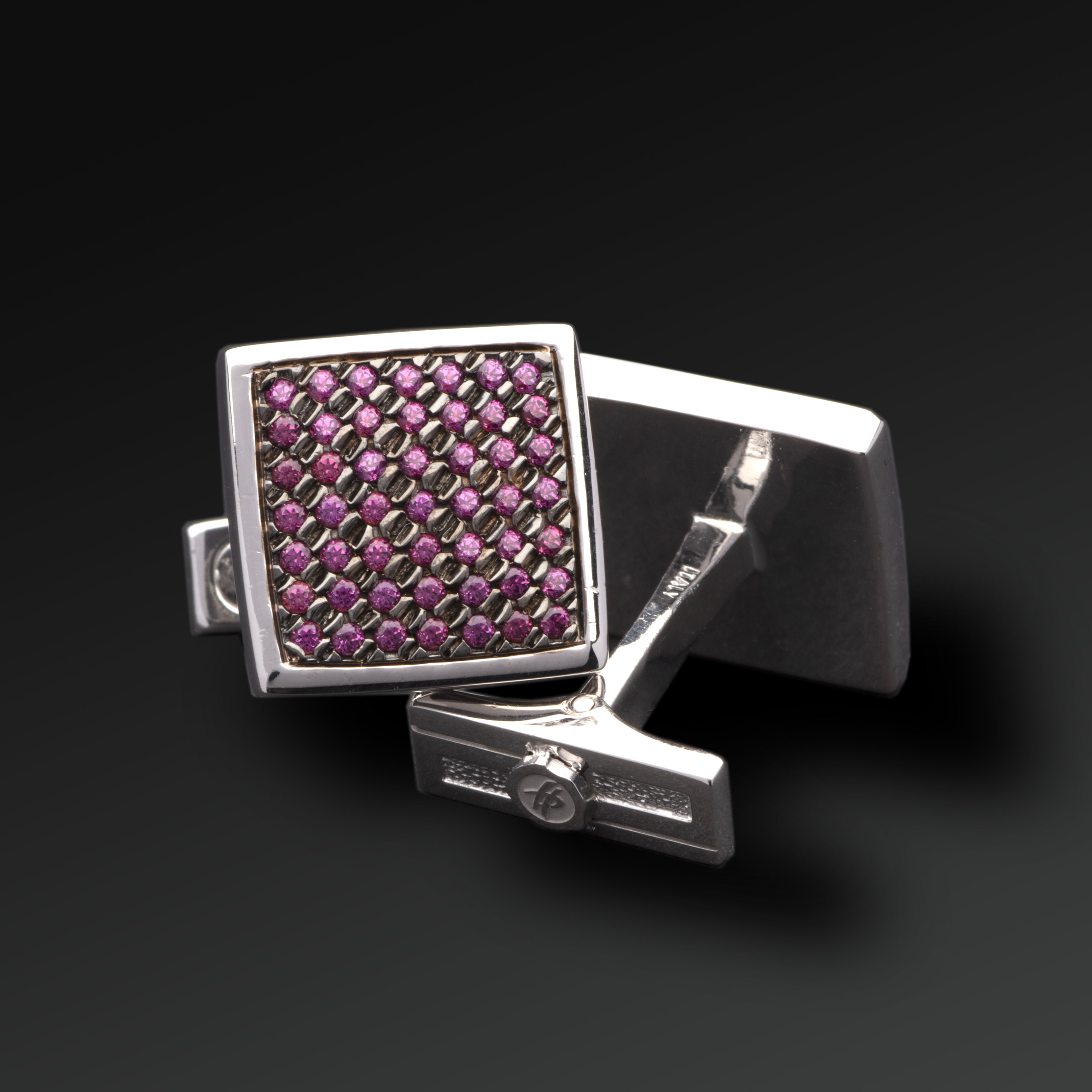 Respect Cufflinks in Silver and Emeralds