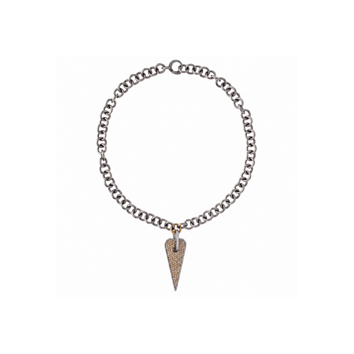 Shining Heart Necklace in Silver and Diamonds