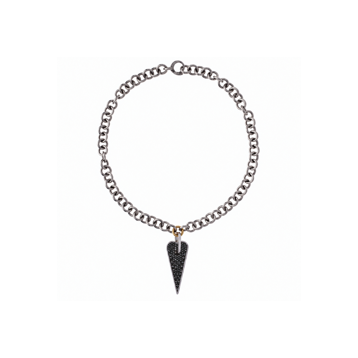 Shining Heart Necklace in Silver and Diamonds