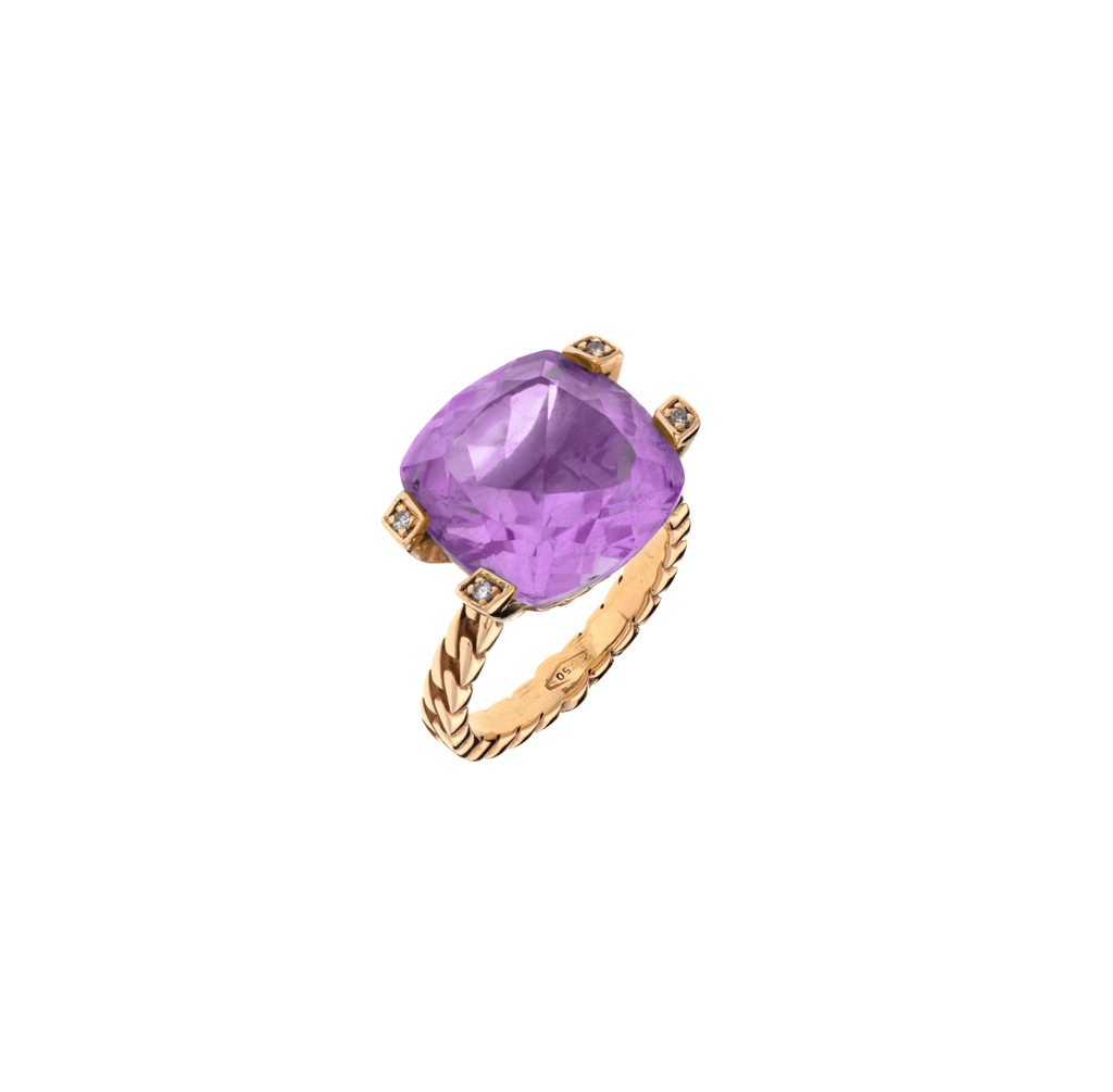 Anello Unique in Oro e Pietre Naturali