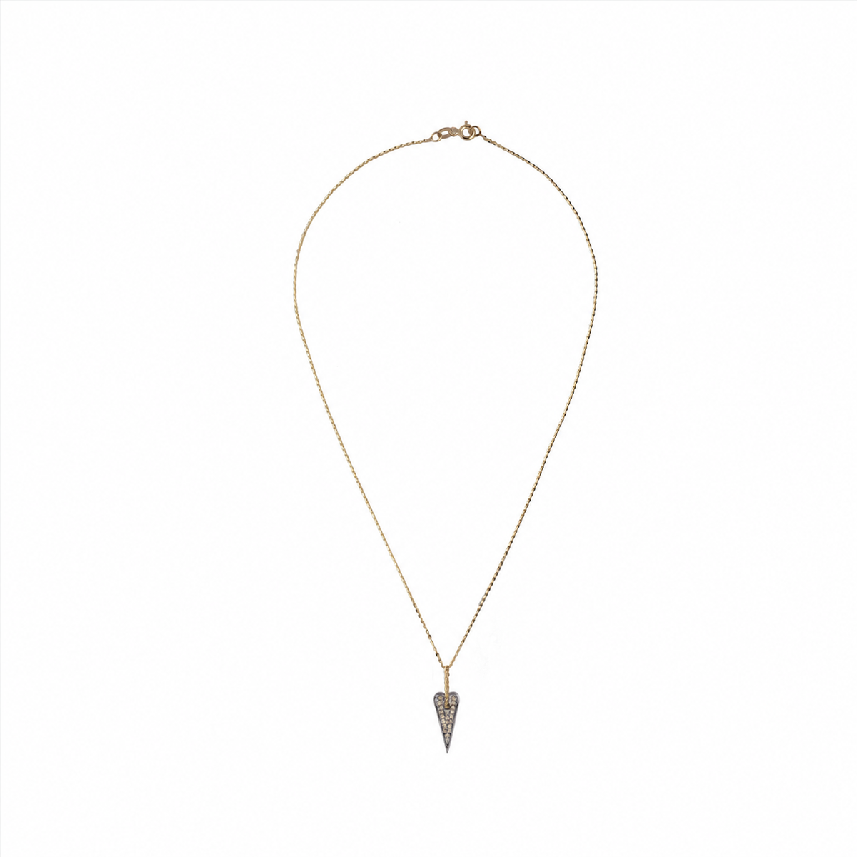 Collana Shining Heart Cuore medio in Oro e Argento e pietre preziose