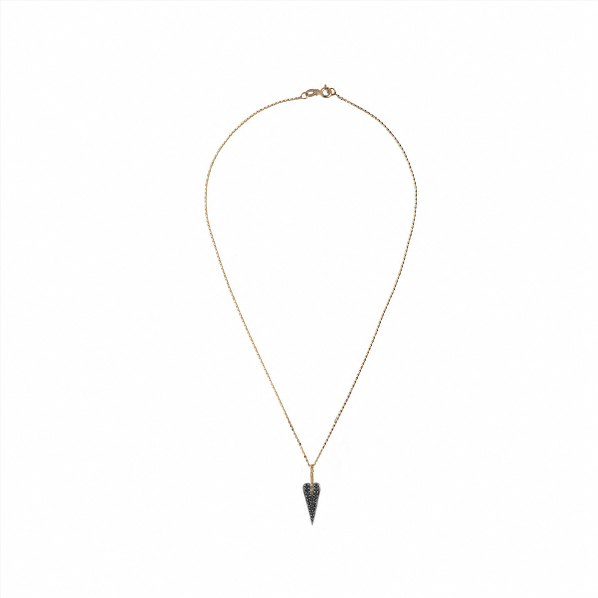 Collana Shining Heart Cuore medio in Oro e Argento e pietre preziose