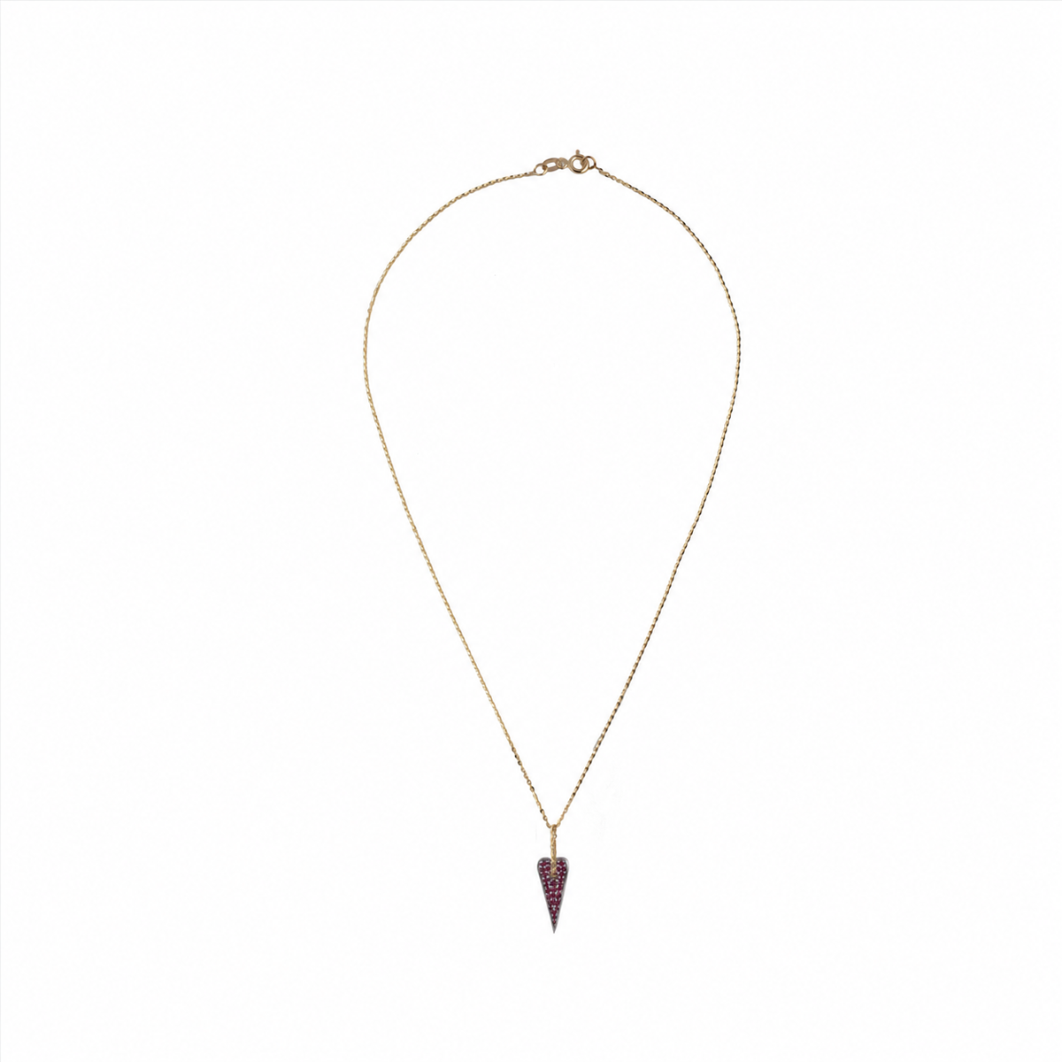 Collana Shining Heart Cuore medio in Oro e Argento e pietre preziose