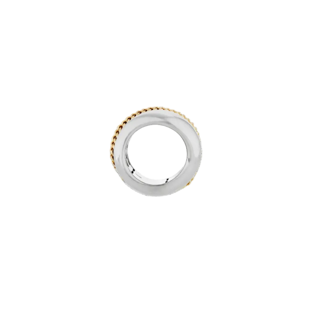 Small Chemin du Coer ring in silver and gold