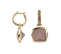 Unique Gold and Natural Stone Earrings