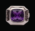 Anello Resilience in argento rodio e rutenio e pietre naturali