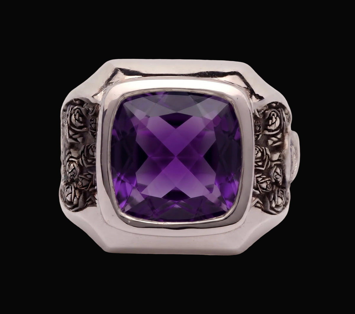 Anello Resilience in argento rodio e rutenio e pietre naturali