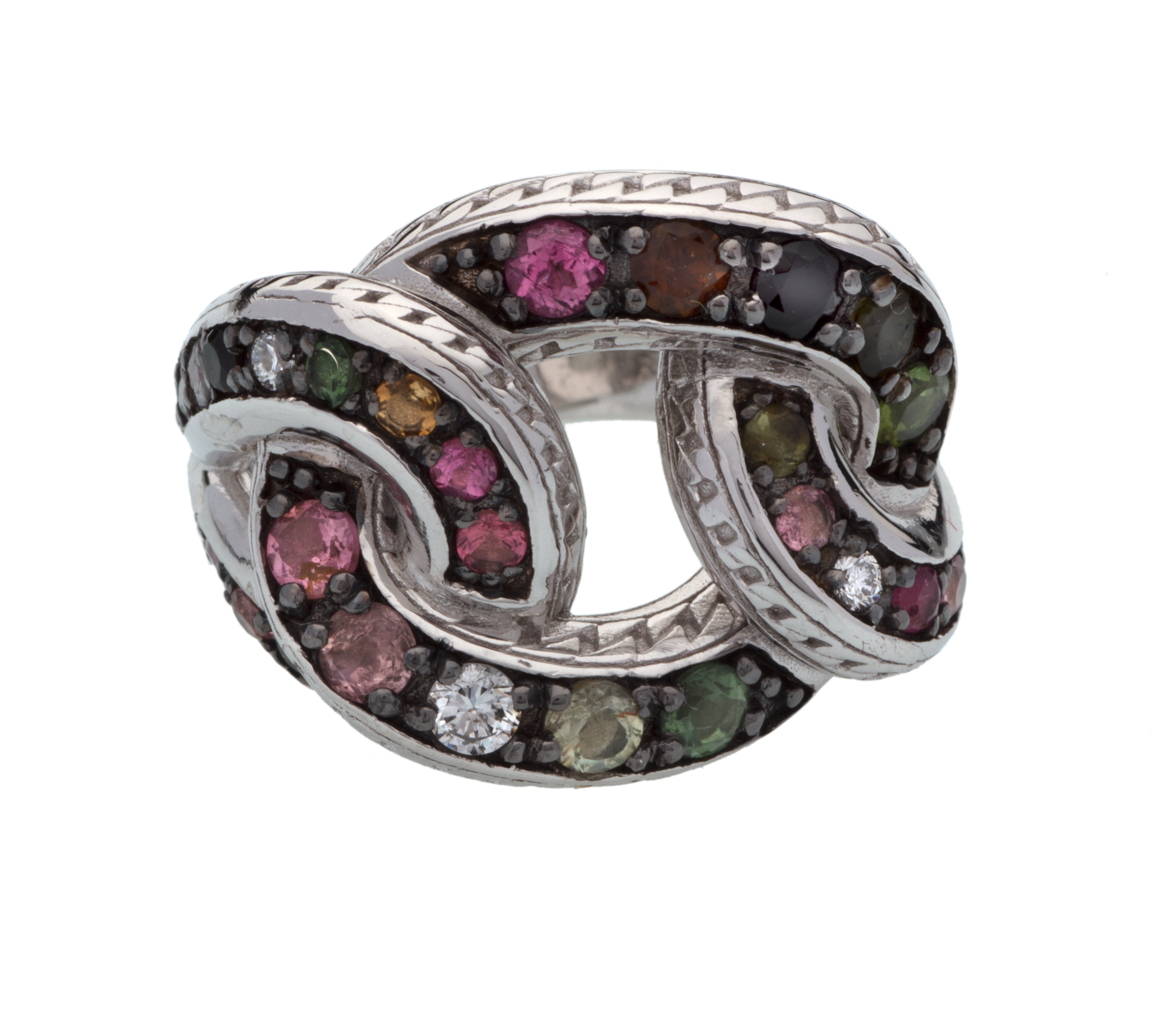 Anello Glitter Argento e tormaline