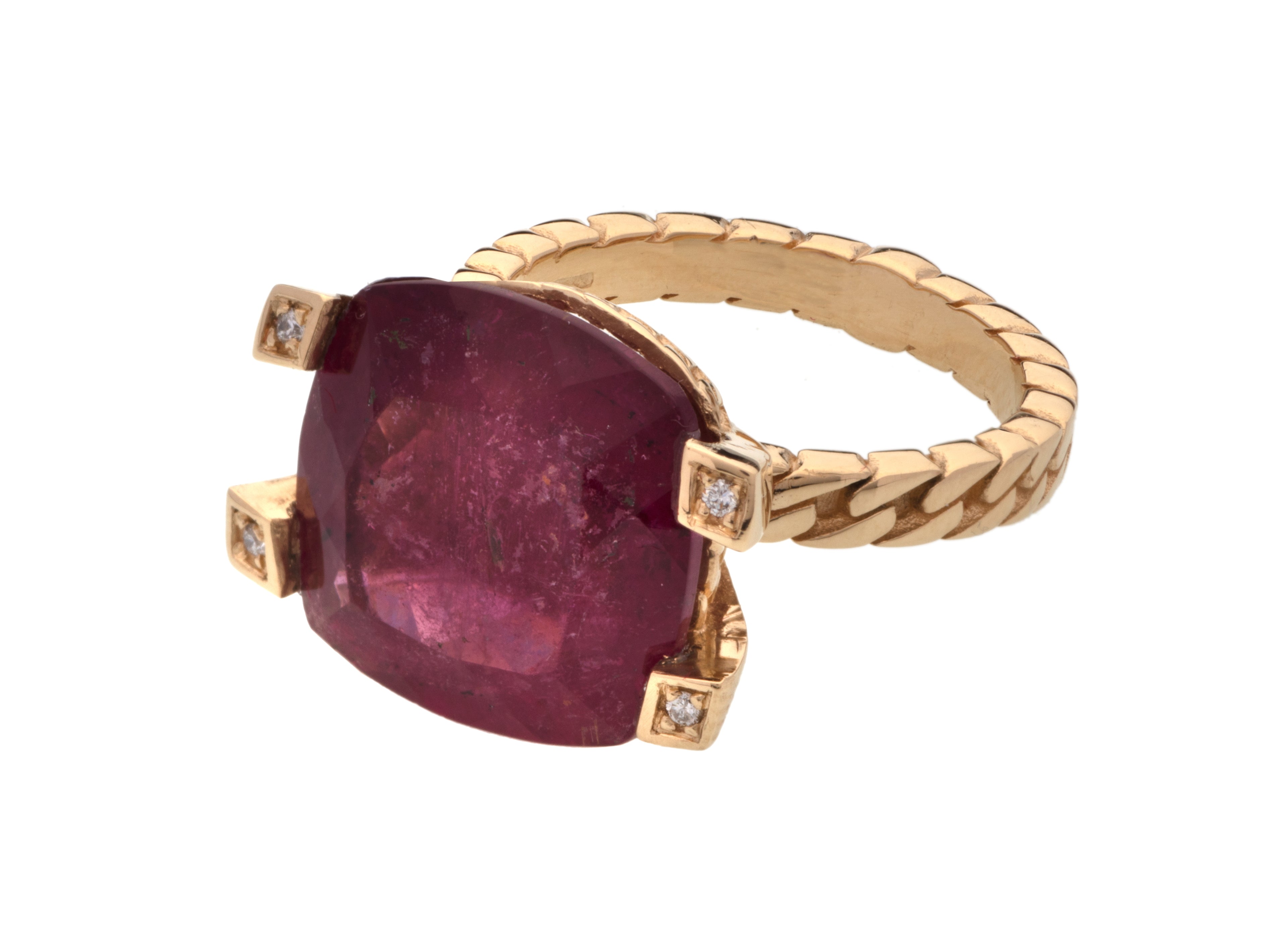 Unique Ring in Gold and Natural Stones