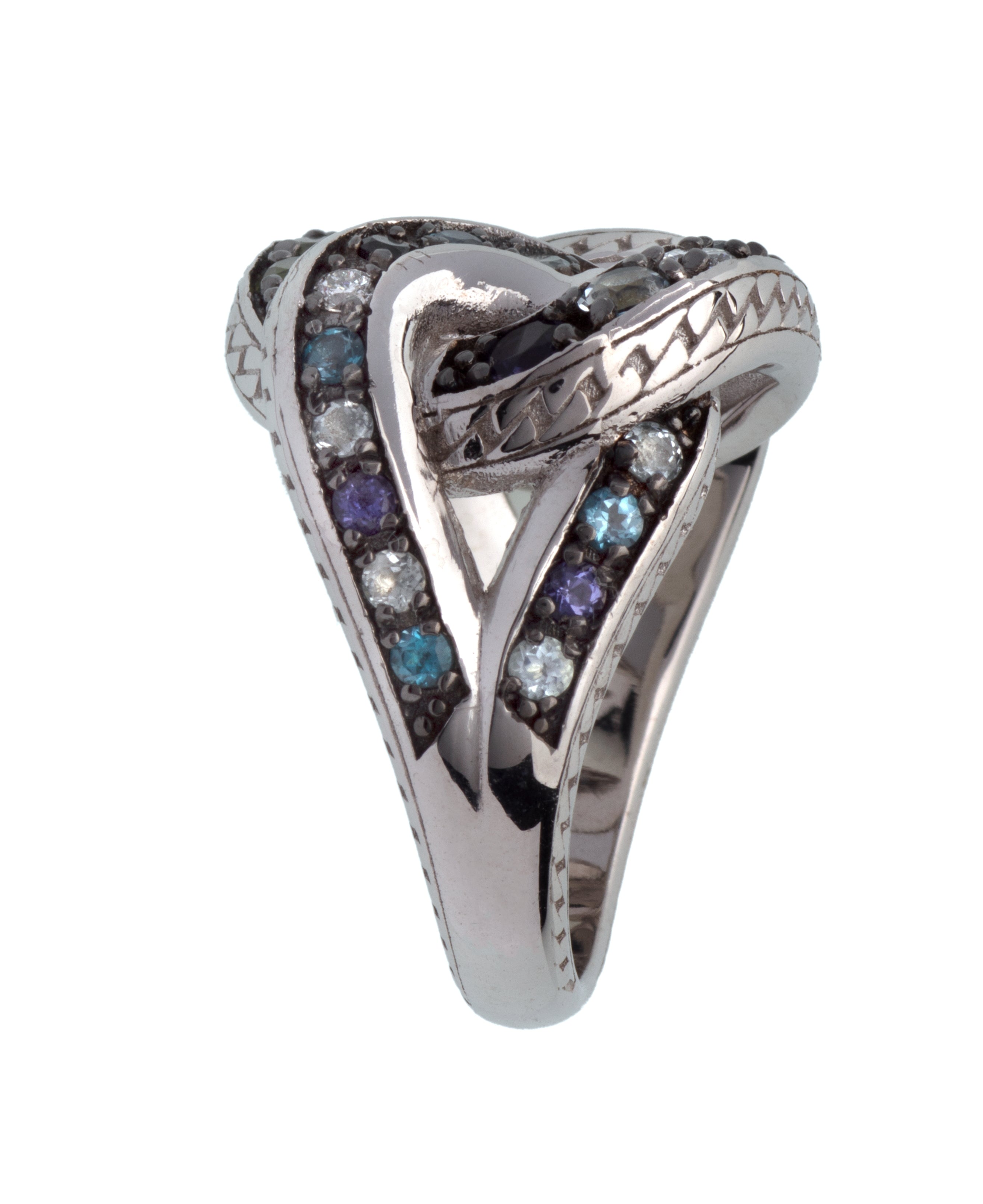 Anello Glitter Argento e tormaline